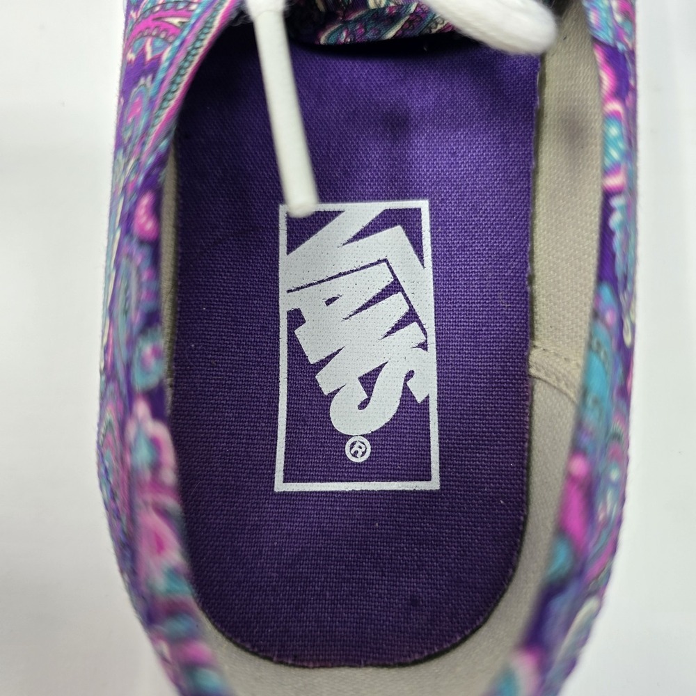 Vans Authentic Purple Paisley Canvas Low Top Sneakers Womens 6 Mens 4.5 - Picture 13 of 16